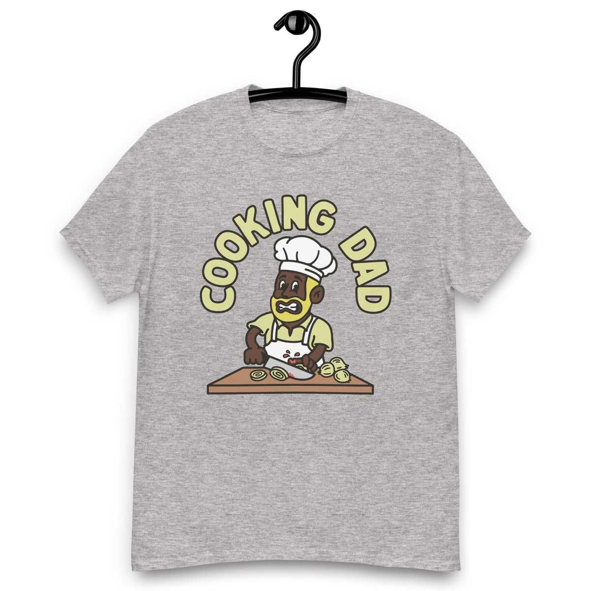 Cooking Blond Hair Dark Skin Tone No-Glasses Beard Dad T-Shirt