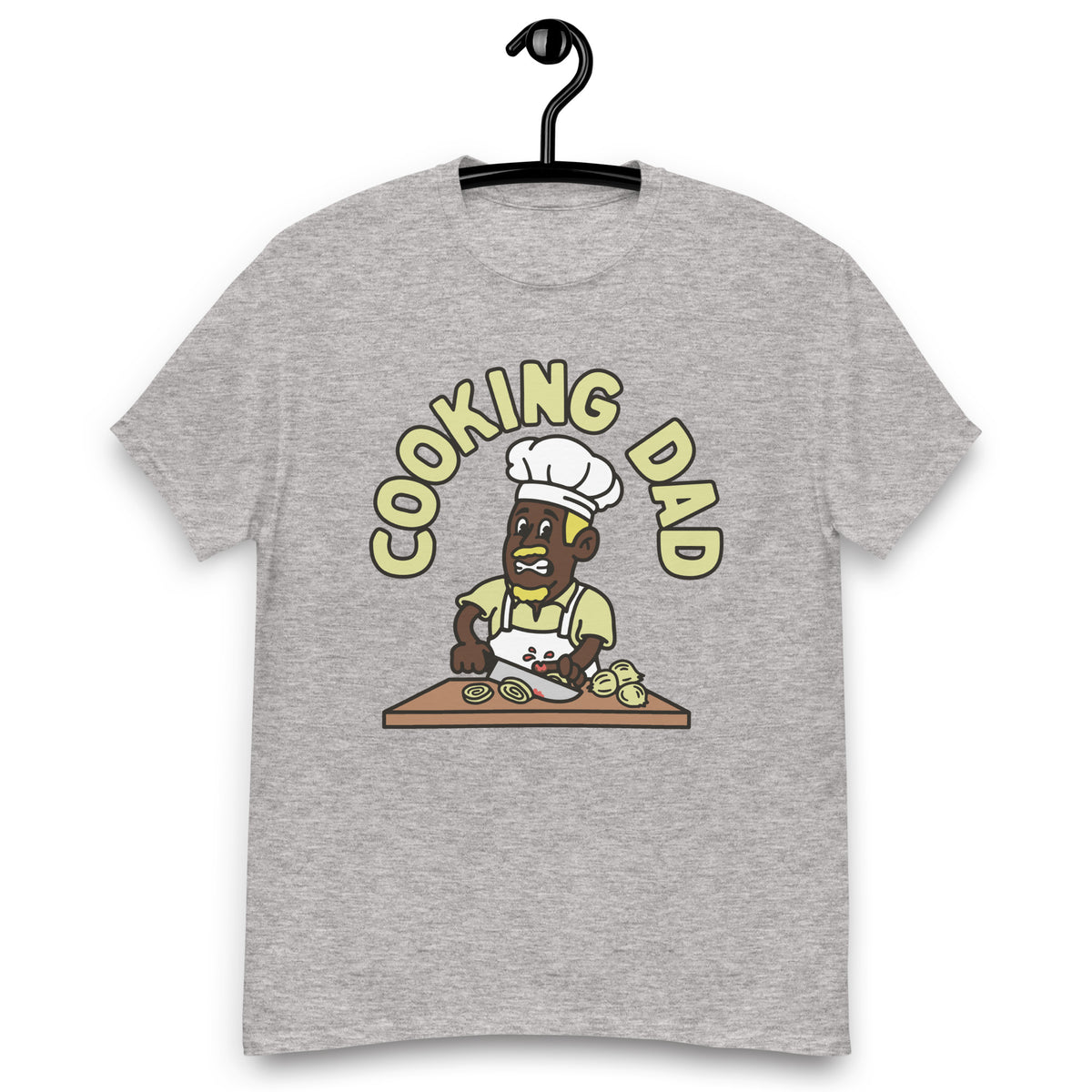 Cooking Blond Hair Dark Skin Tone No-Glasses Moustache & Chin Beard Dad T-Shirt