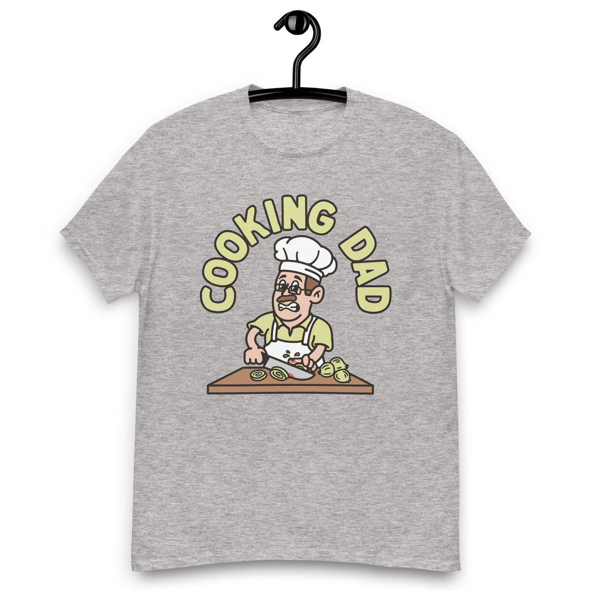 Cooking Brown Hair Light Skin Tone Glasses Moustache Dad T-Shirt