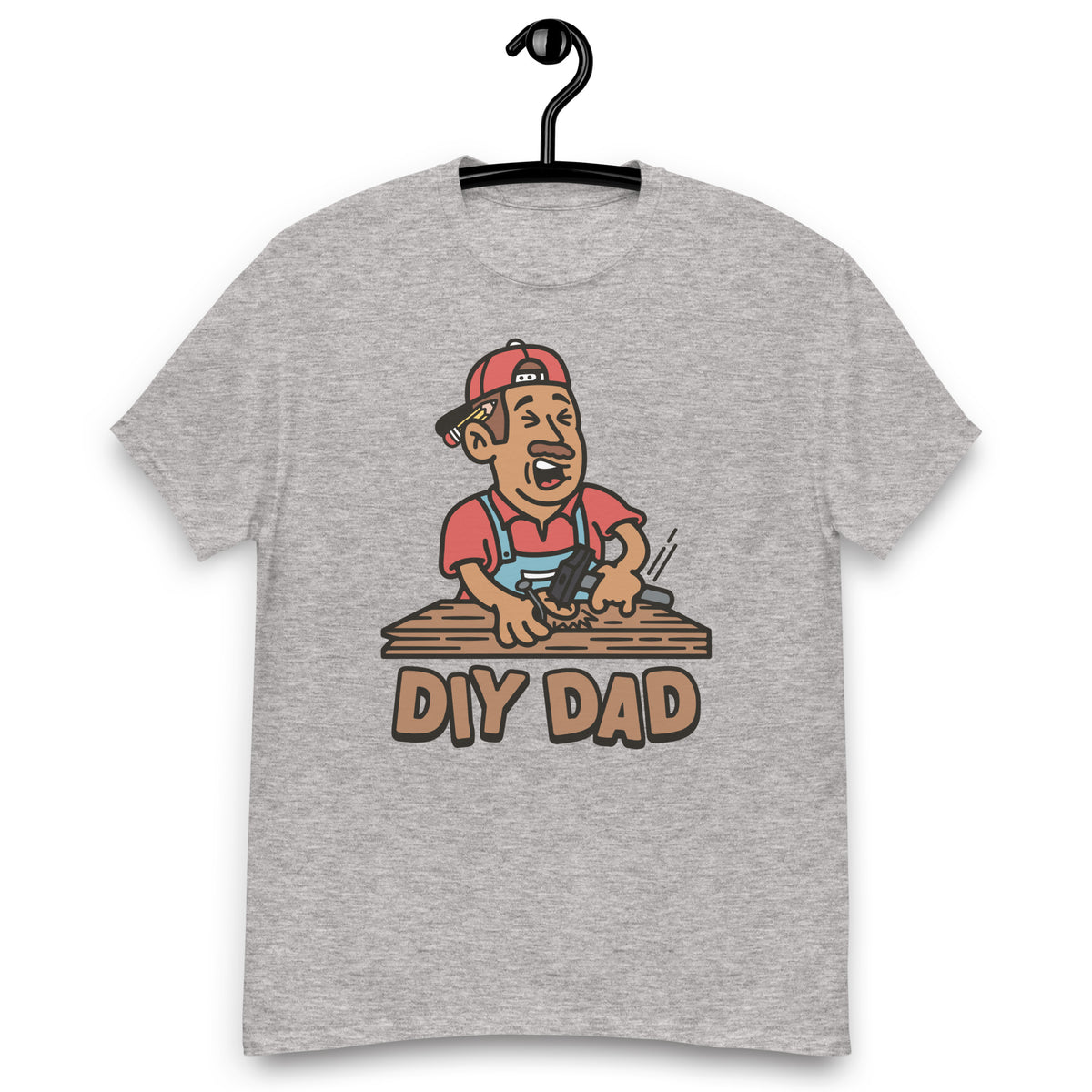 DIY Brown Hair Tan Skin Tone No-Glasses Moustache Dad T-Shirt