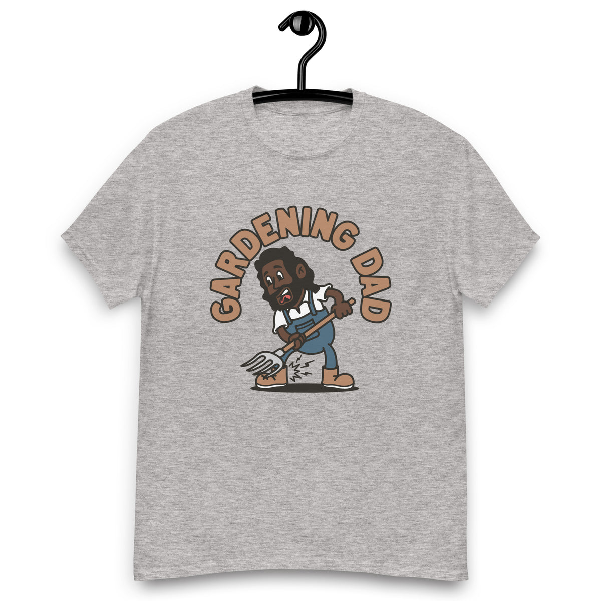 Gardening Black Hair Dark Skin Tone No-Glasses Long Beard Dad T-Shirt