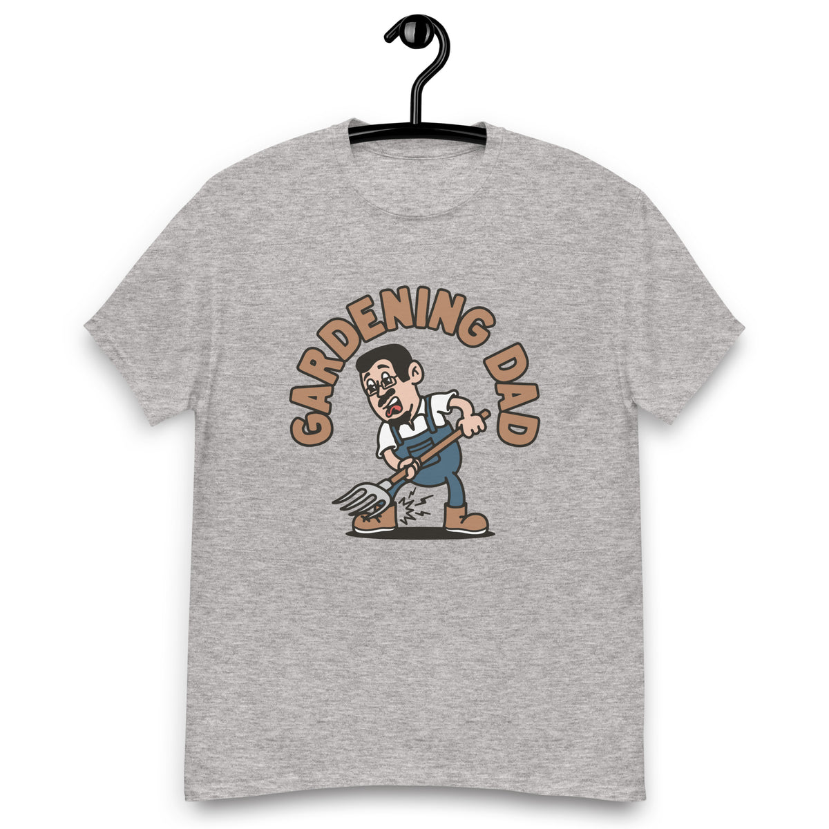 Gardening Black Hair Light Skin Tone Glasses Short Moustache & Chin Beard Dad T-Shirt
