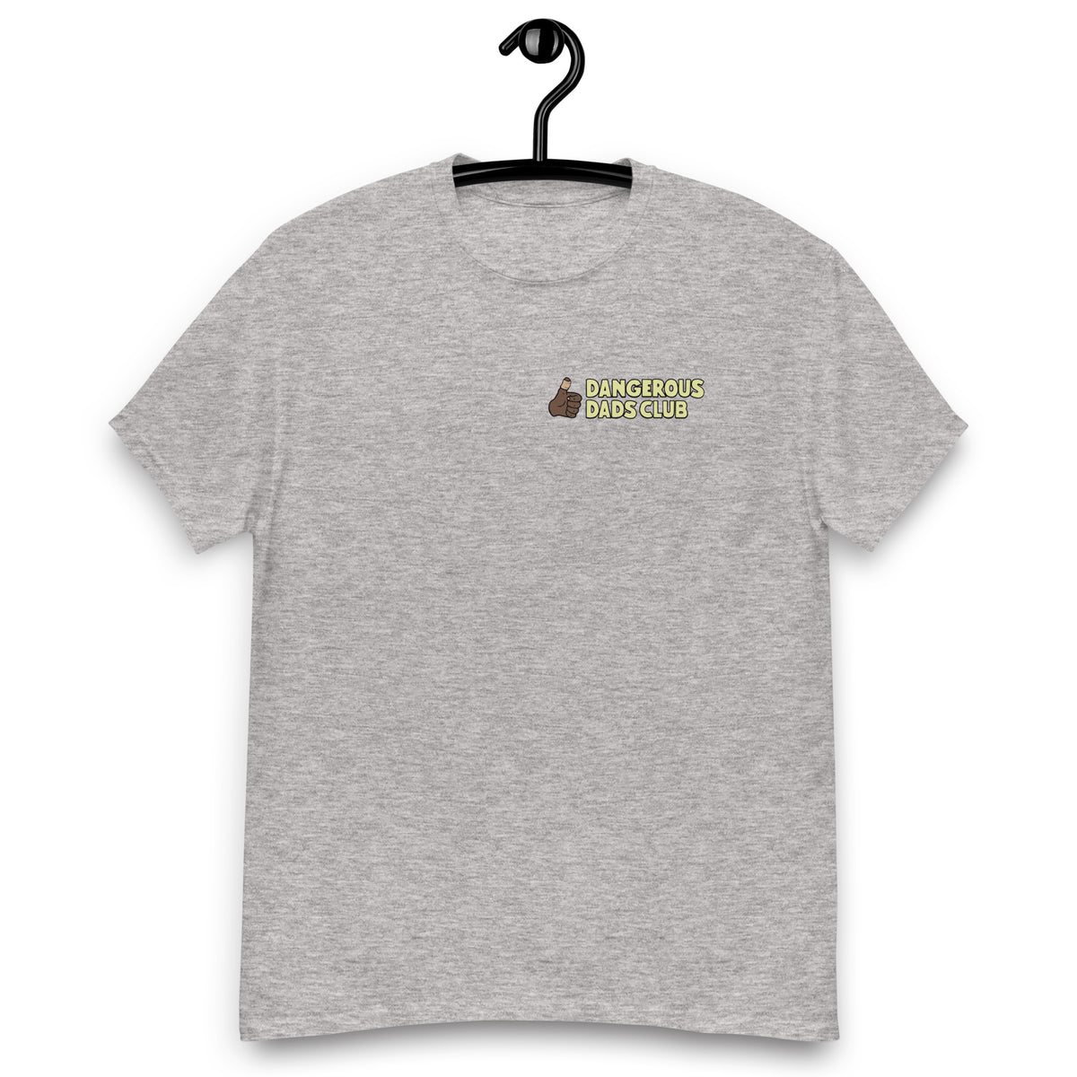 Dangerous Dads Club T-Shirt - yellow logo with dark thumb