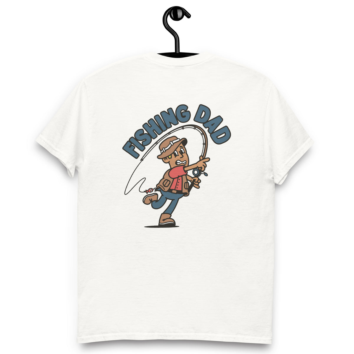 Fishing Blond Hair Tan Skin Tone No-Glasses Stubble Dad T-Shirt