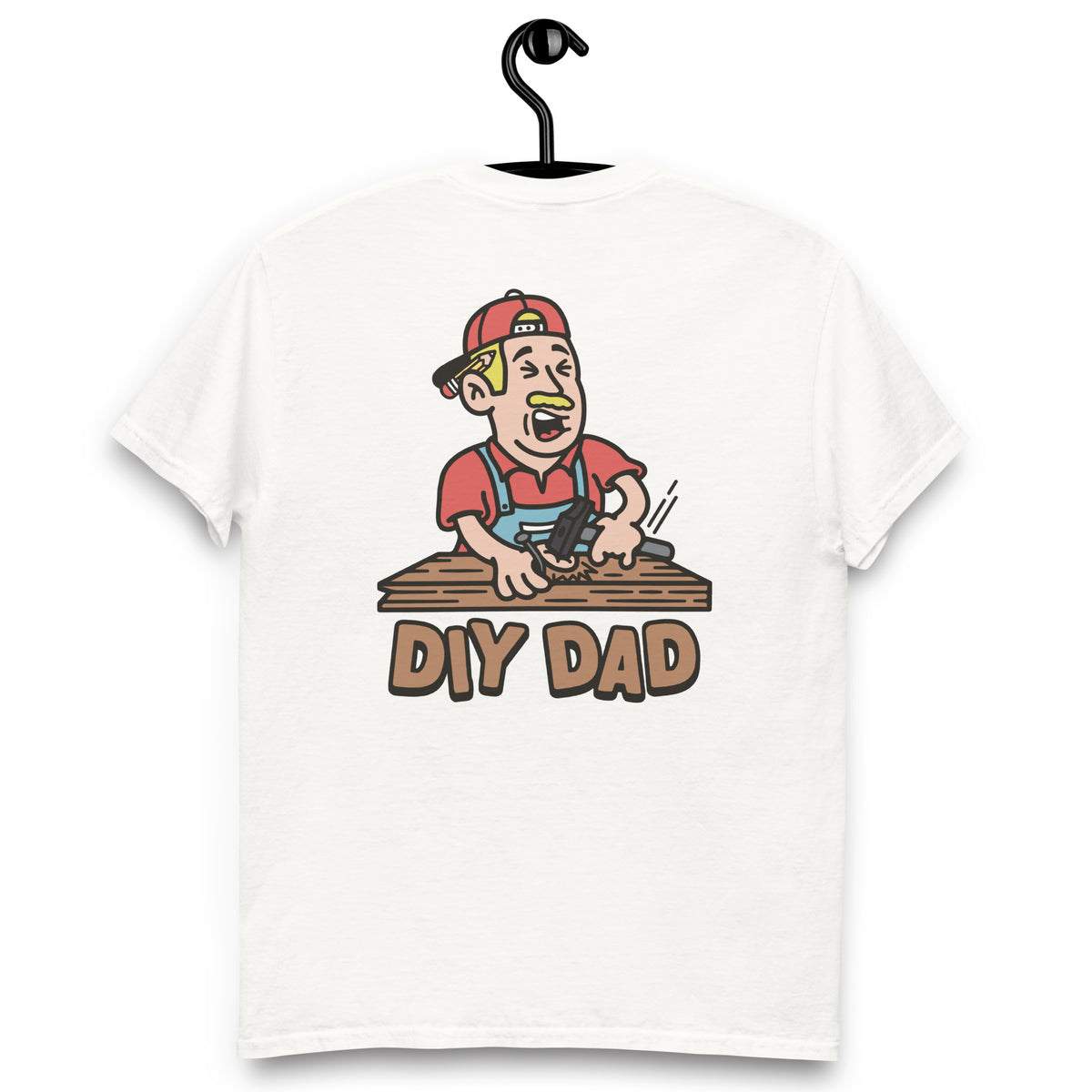 DIY Blond Hair Light Skin Tone No-Glasses Moustache Dad T-Shirt