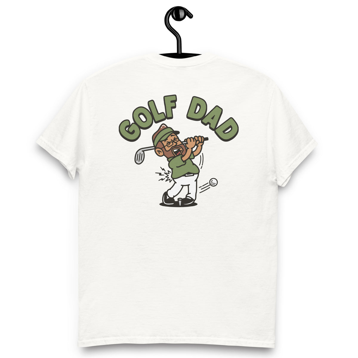 Golf Brown Hair Tan Skin Tone Glasses Beard Dad T-Shirt