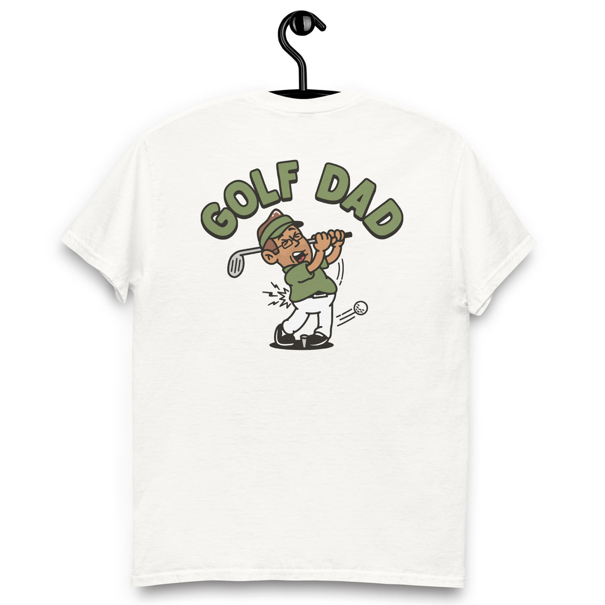 Golf Brown Hair Tan Skin Tone Glasses Stubble Dad T-Shirt