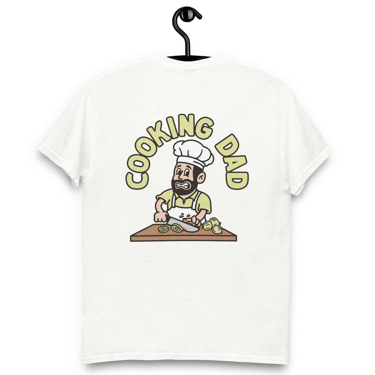 Cooking Black Hair Light Skin Tone No-Glasses Beard Dad T-Shirt