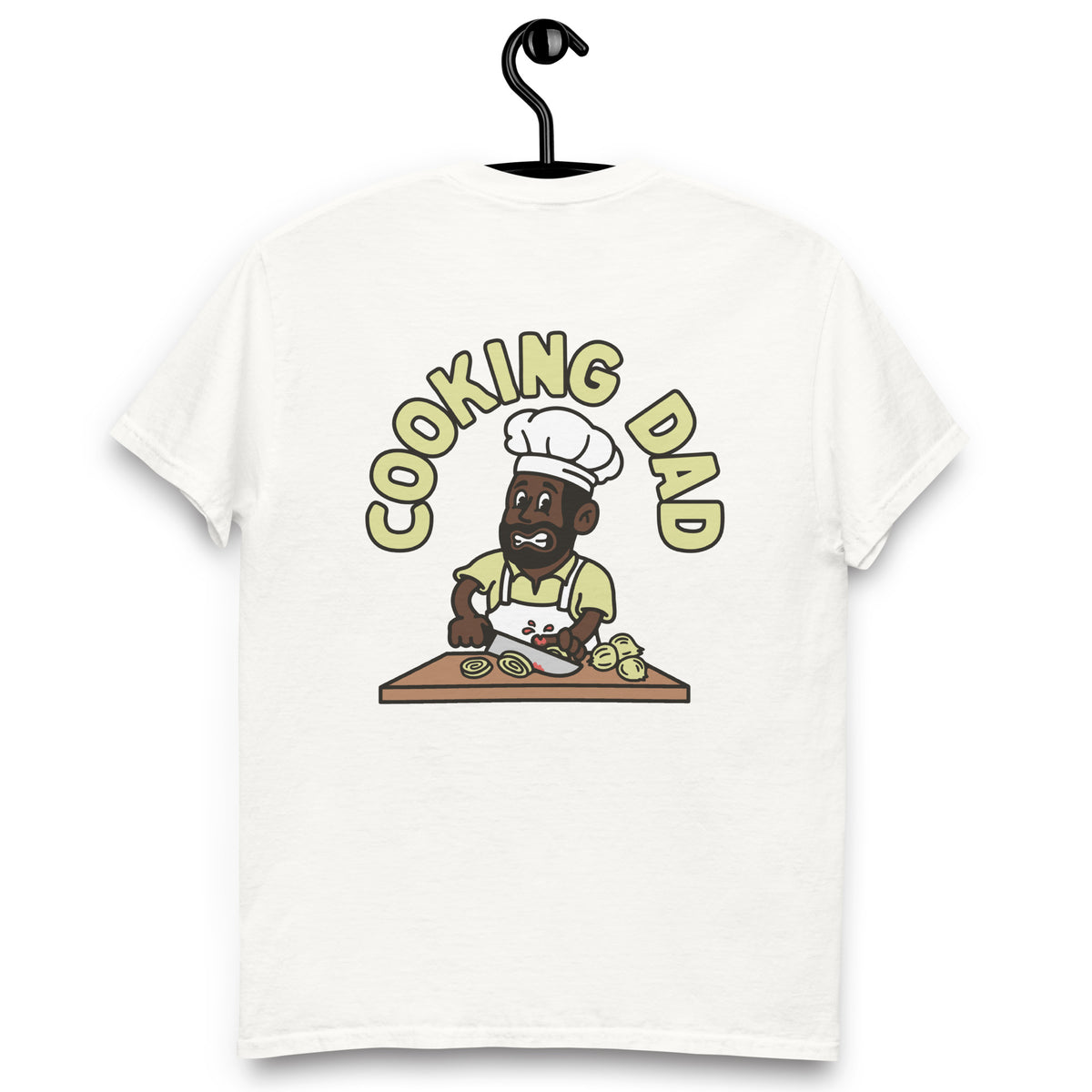 Cooking Black Hair Dark Skin Tone No-Glasses Beard Dad T-Shirt