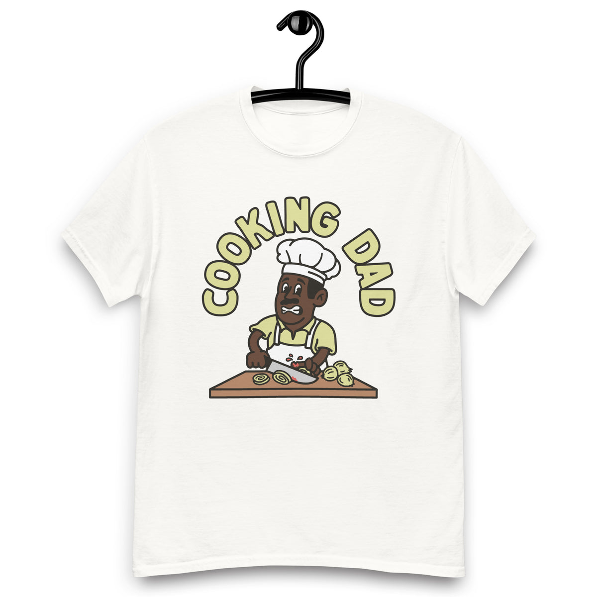 Cooking Black Hair Dark Skin Tone No-Glasses Moustache Dad T-Shirt