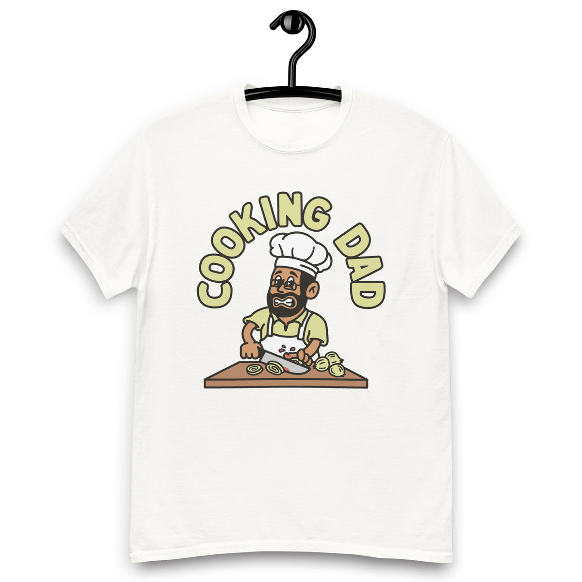 Cooking Black Hair Tan Skin Tone Glasses Beard Dad T-Shirt