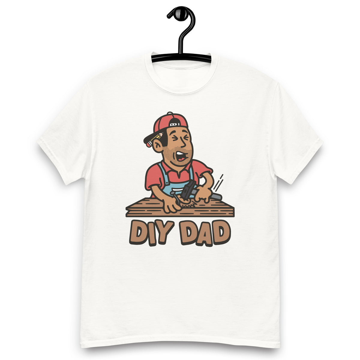 DIY Black Hair Tan Skin Tone No-Glasses Stubble Dad T-Shirt