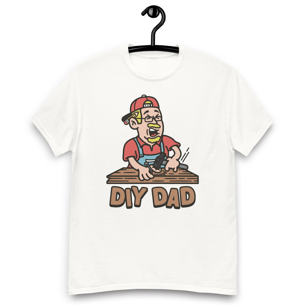 DIY Blond Hair Light Skin Tone Glasses Moustache & Chin Beard Dad T-Shirt