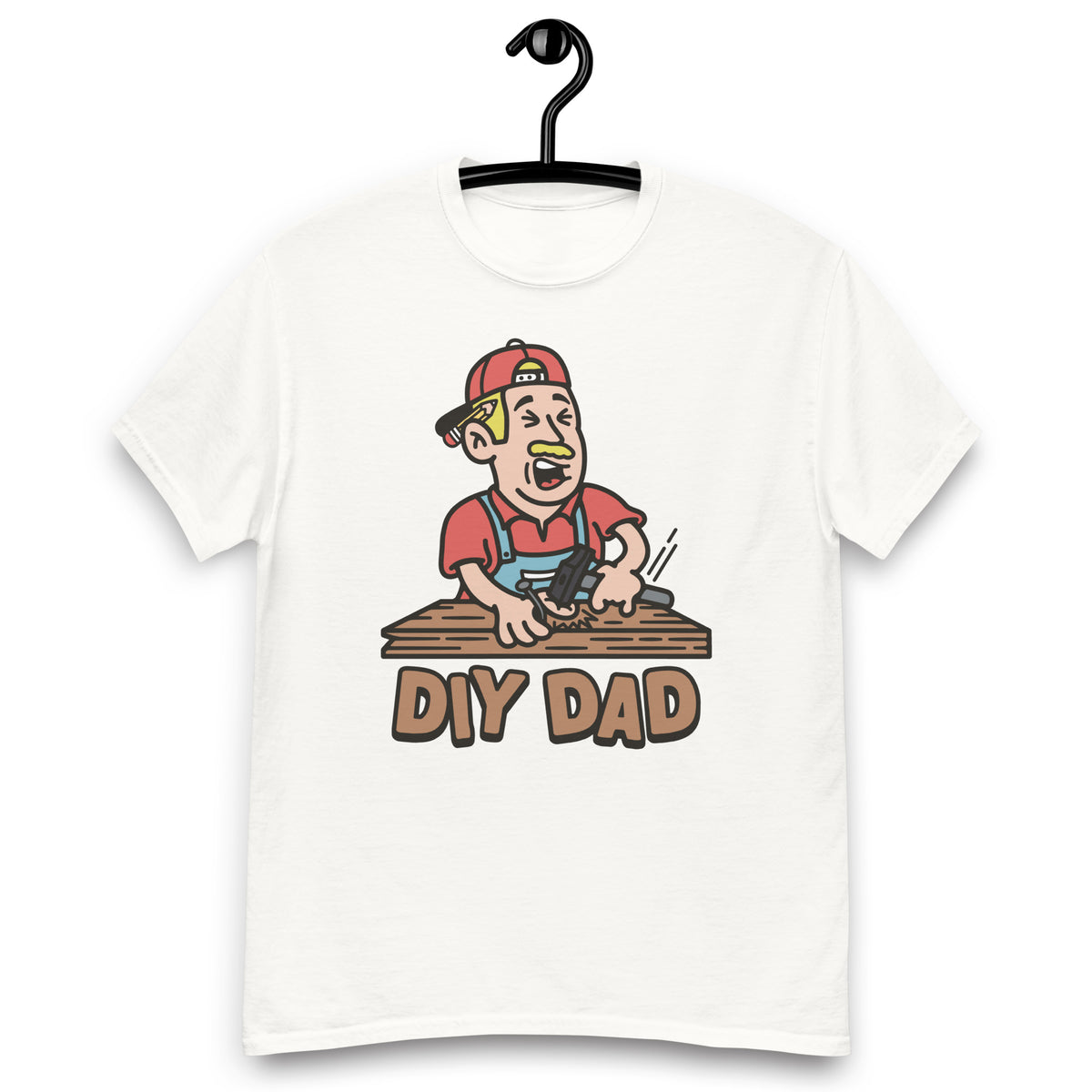 DIY Blond Hair Light Skin Tone No-Glasses Moustache Dad T-Shirt