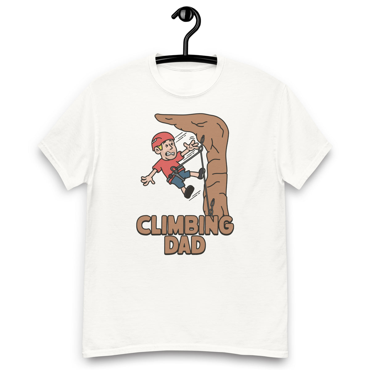 Climbing Blond Hair Light Skin Tone No-Glasses Stubble Dad T-Shirt
