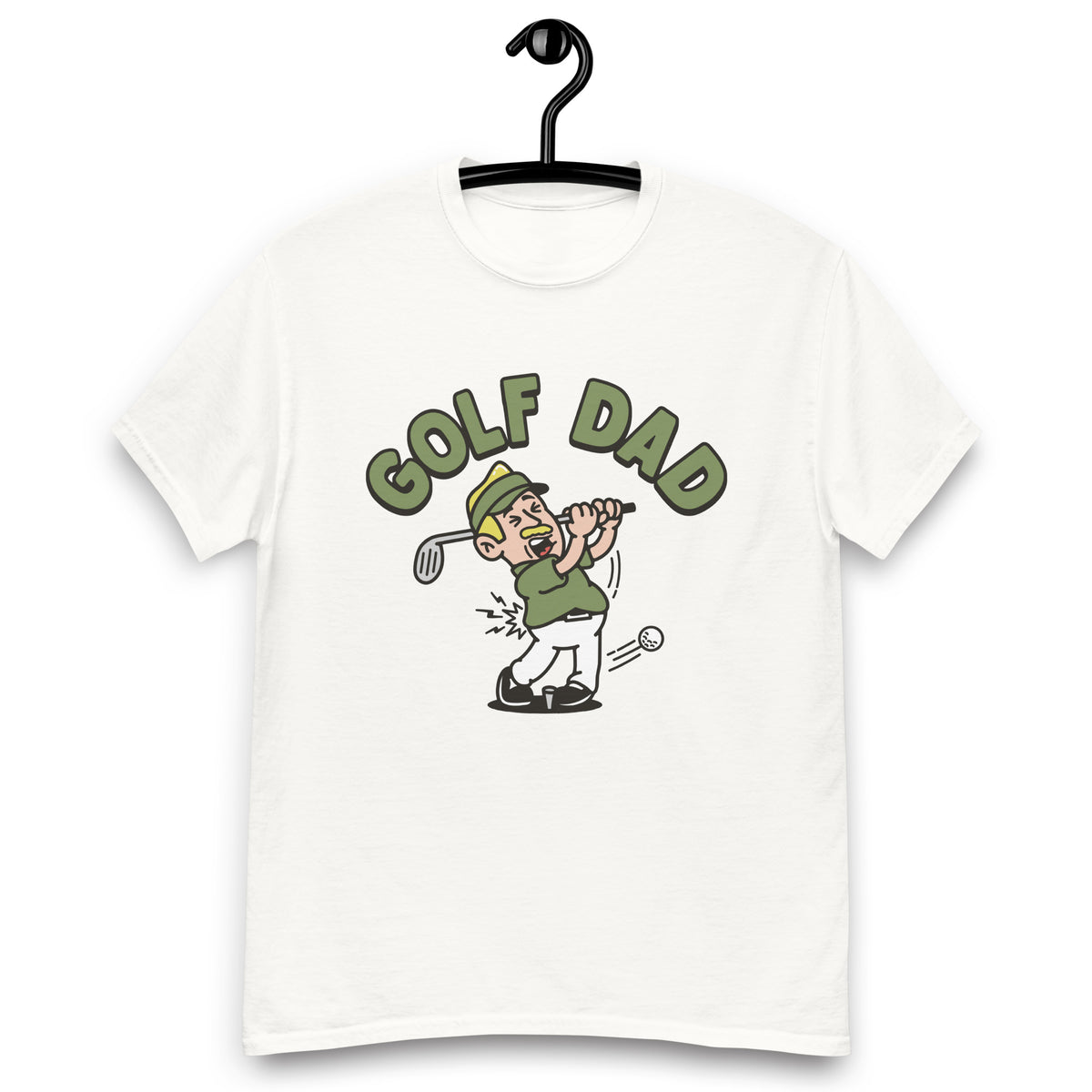 Golf Blond Hair Light Skin Tone No-Glasses Moustache Dad T-Shirt