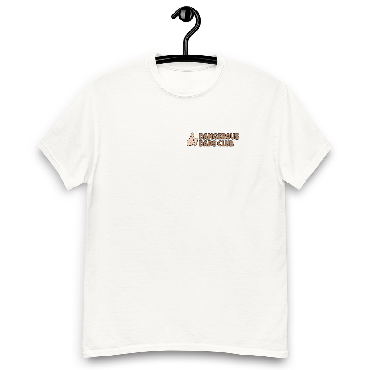 Climbing Black Hair Light Skin Tone No-Glasses Moustache & Chin Beard Dad T-Shirt