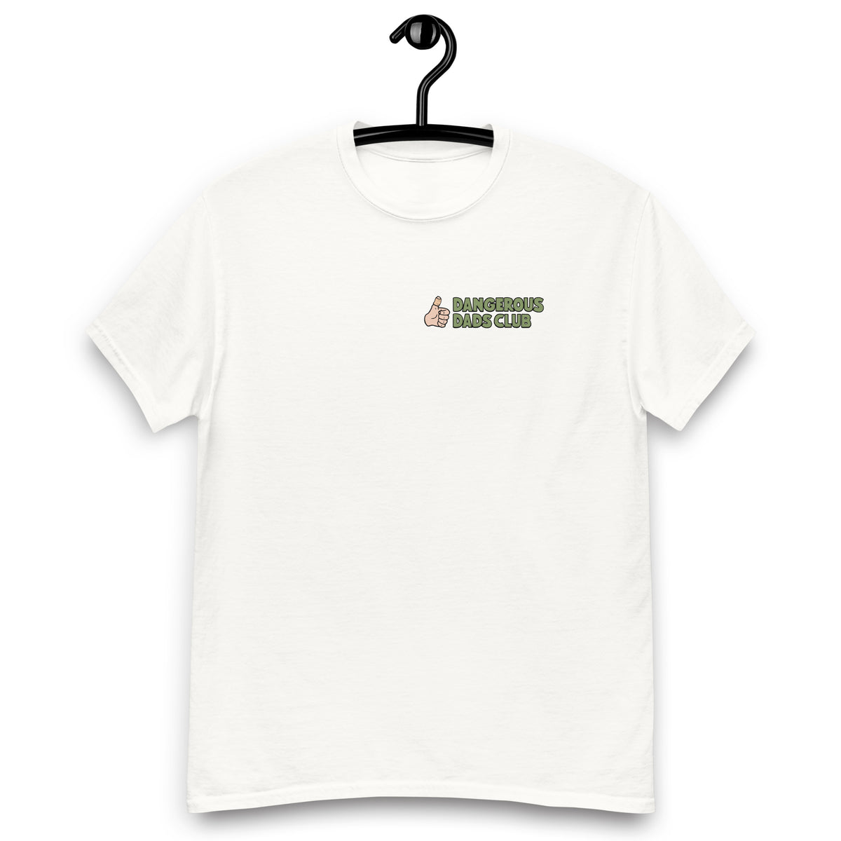 Golf Black Hair Light Skin Tone No-Glasses Moustache Dad T-Shirt