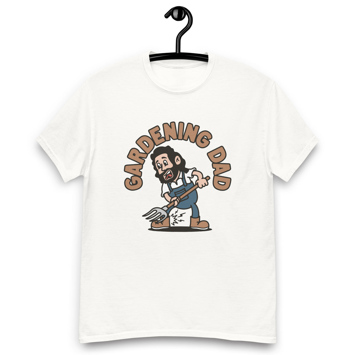 Gardening Black Hair Light Skin Tone No-Glasses Long Beard Dad T-Shirt