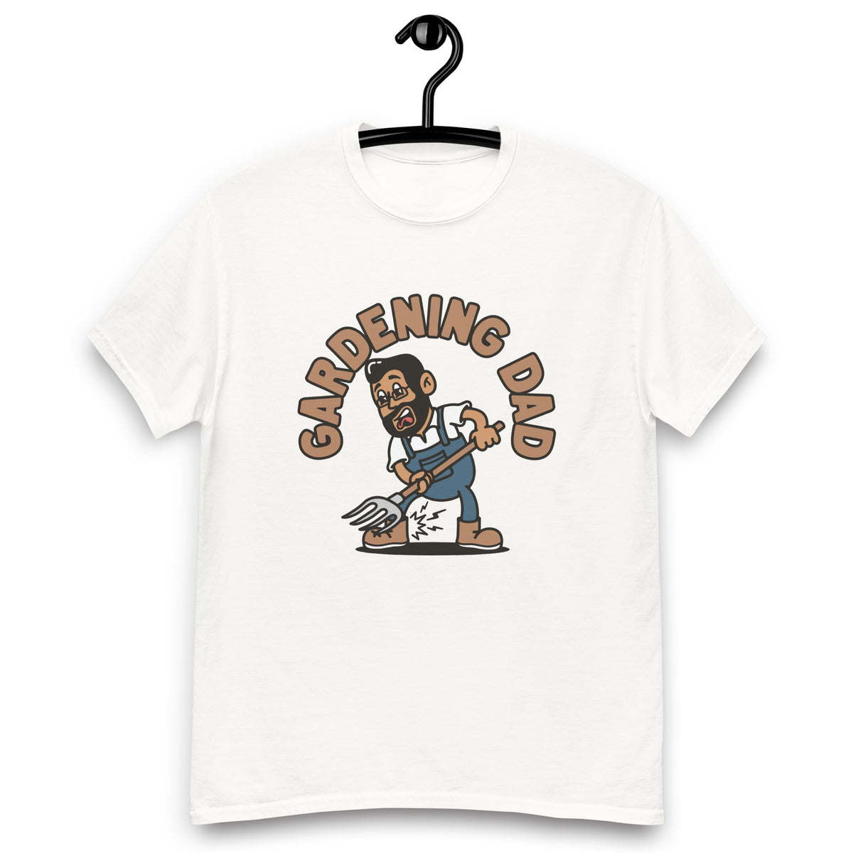 Gardening Black Hair Tan Skin Tone Glasses Medium Beard Dad T-Shirt