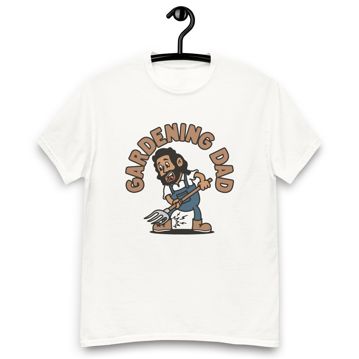 Gardening Black Hair Tan Skin Tone No-Glasses Long Beard Dad T-Shirt