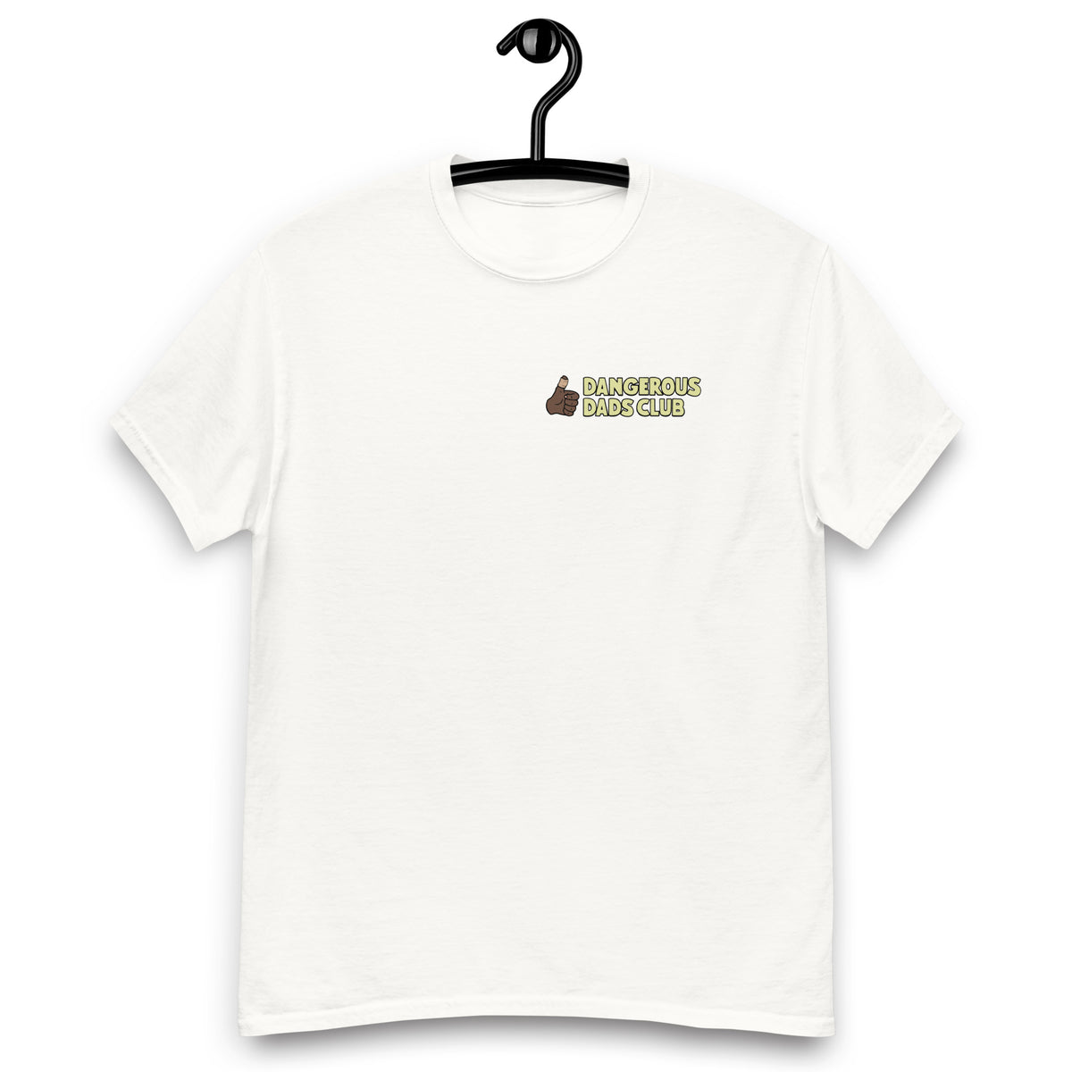 Dangerous Dads Club T-Shirt - yellow logo with dark thumb