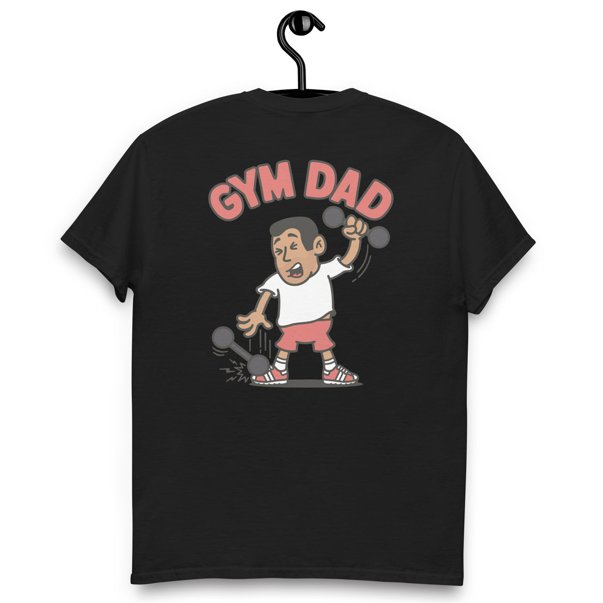 Gym Black Hair Tan Skin Tone No-Glasses Short Stubble Dad T-Shirt