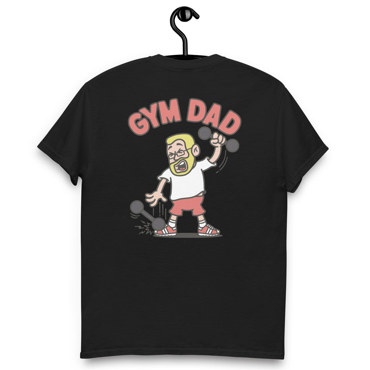 Gym Blond Hair Light Skin Tone Glasses Short Beard Dad T-Shirt