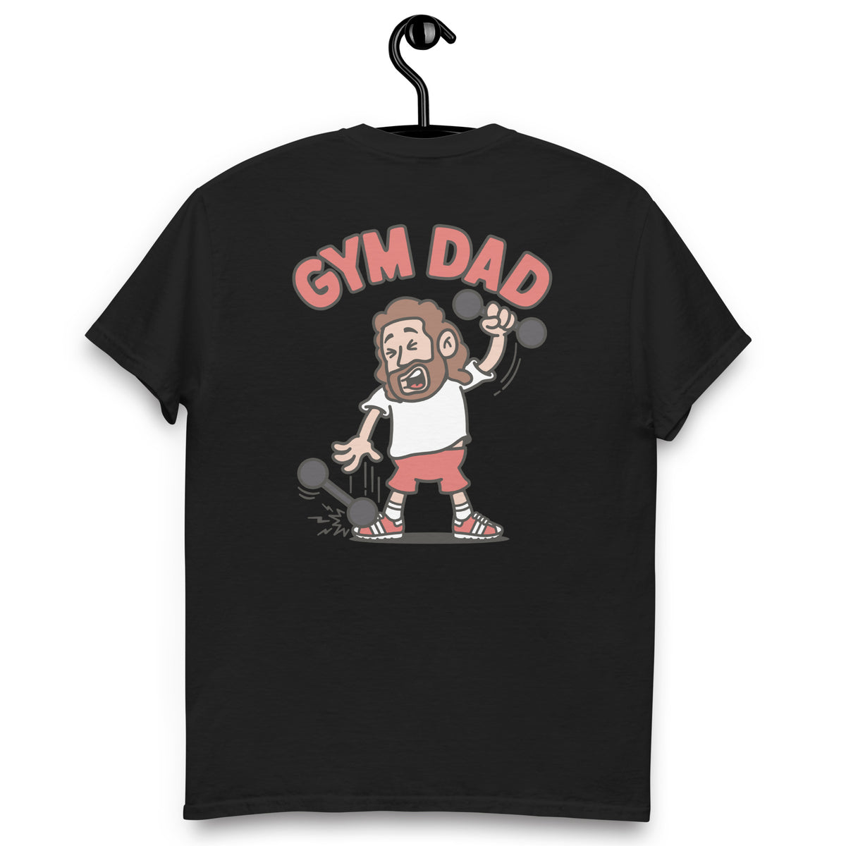 Gym Brown Hair Light Skin Tone No-Glasses Long Beard Dad T-Shirt