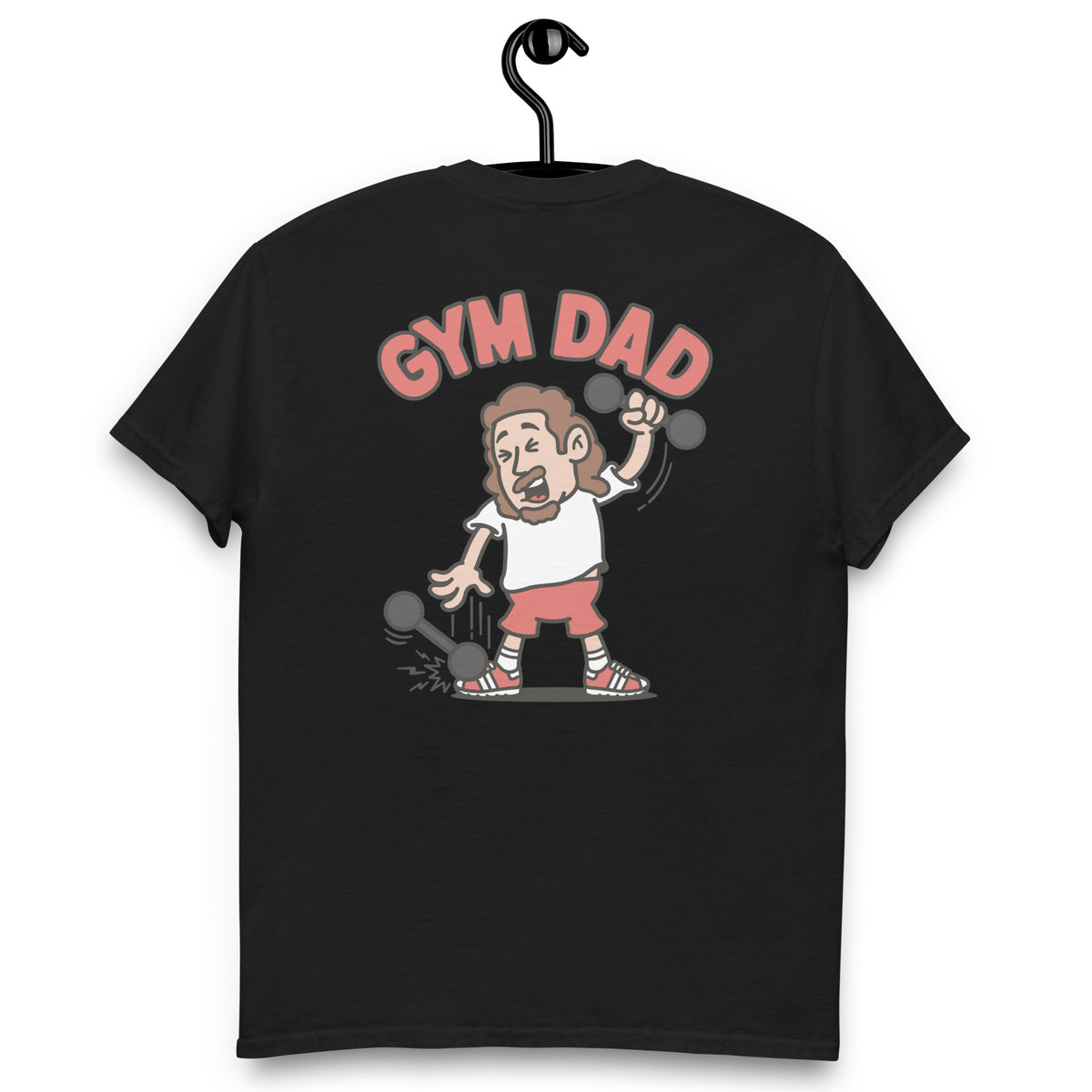Gym Brown Hair Light Skin Tone No-Glasses Long Moustache & Chin Beard Dad T-Shirt