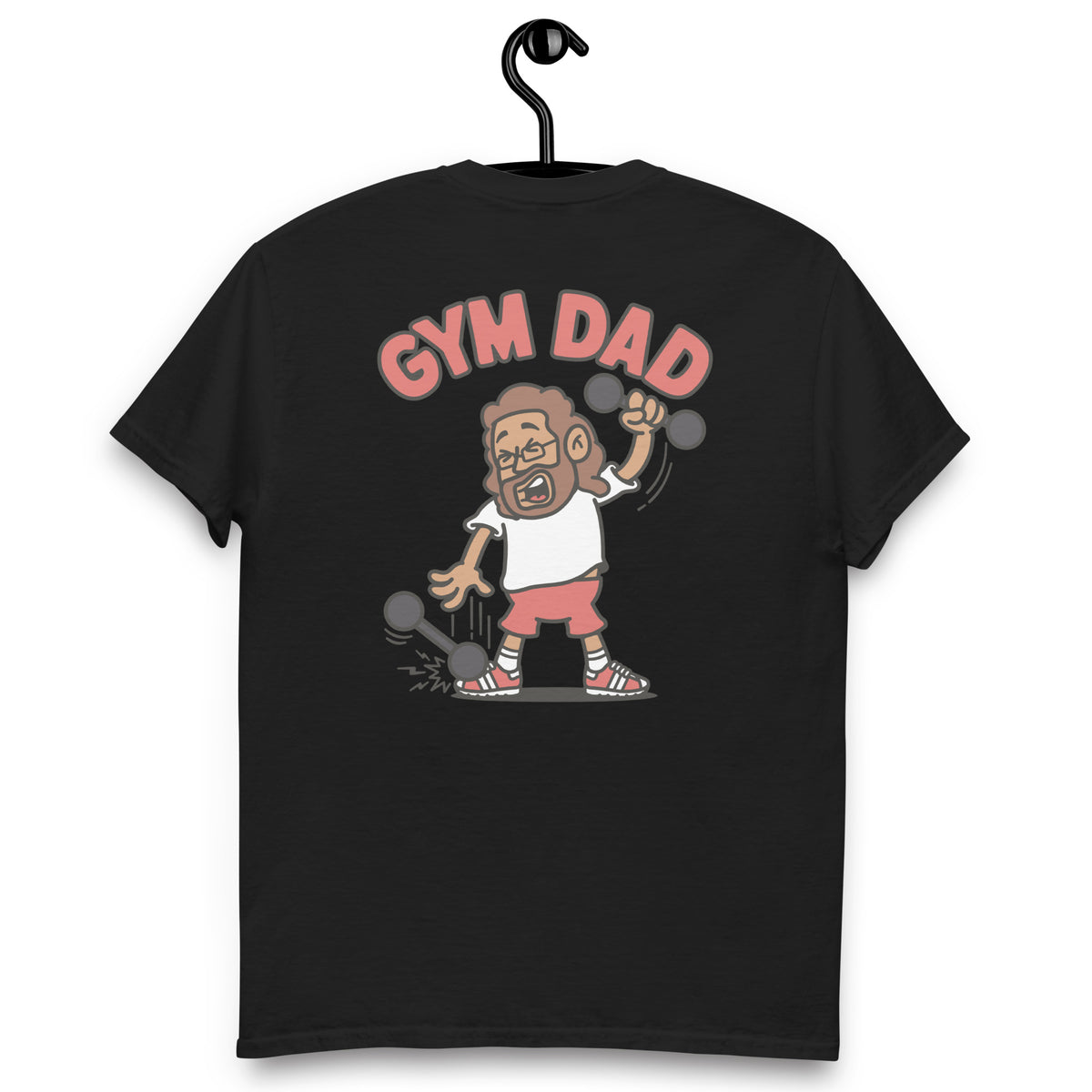 Gym Brown Hair Tan Skin Tone Glasses Long Beard Dad T-Shirt