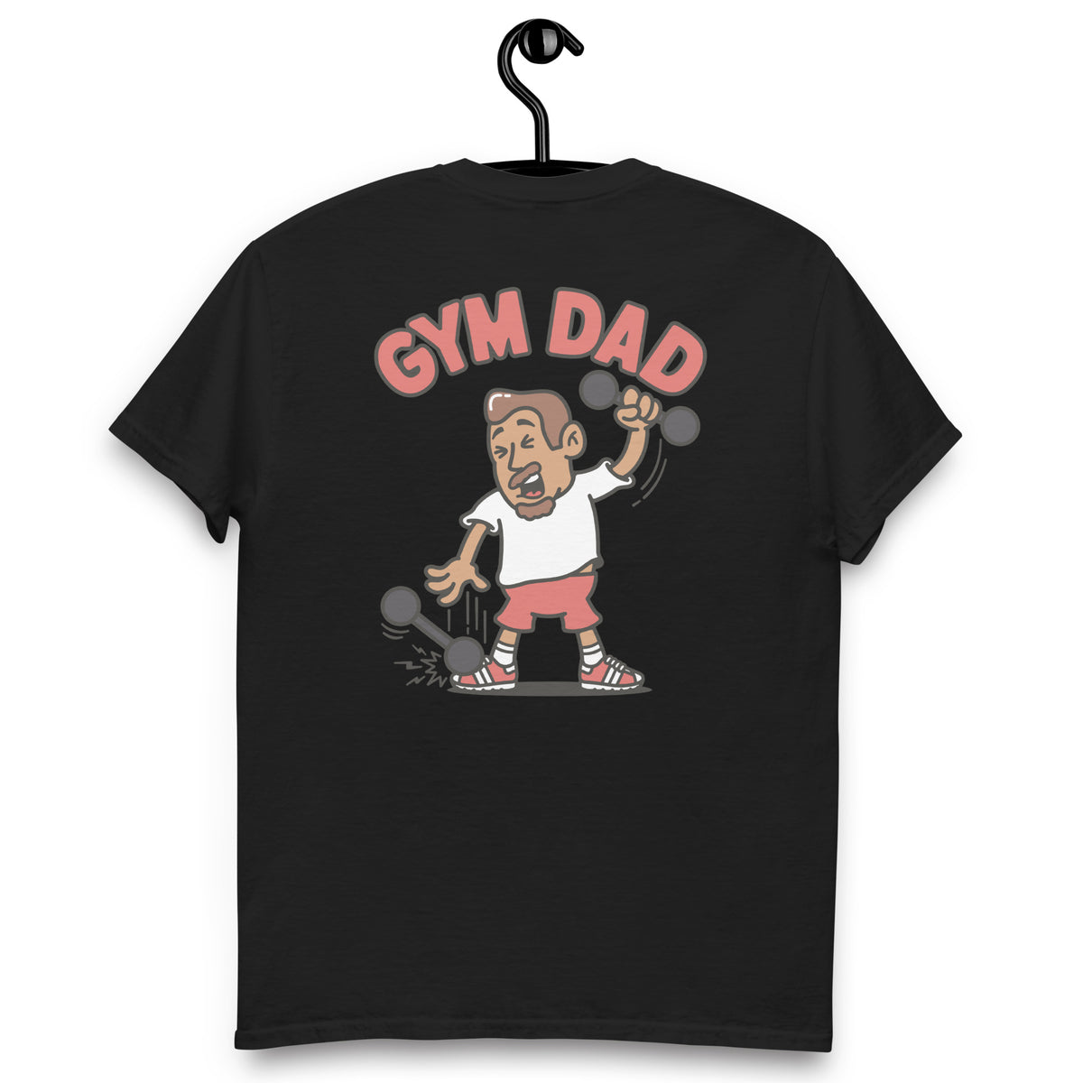 Gym Brown Hair Tan Skin Tone No-Glasses Medium Moustache & Chin Beard Dad T-Shirt