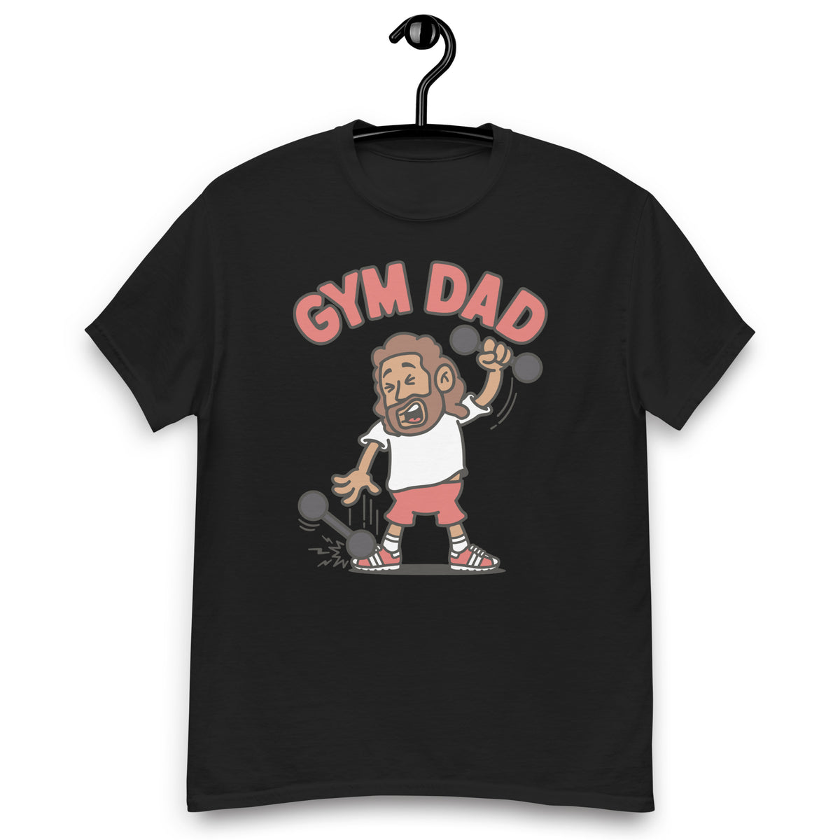 Gym Brown Hair Tan Skin Tone No-Glasses Long Beard Dad T-Shirt