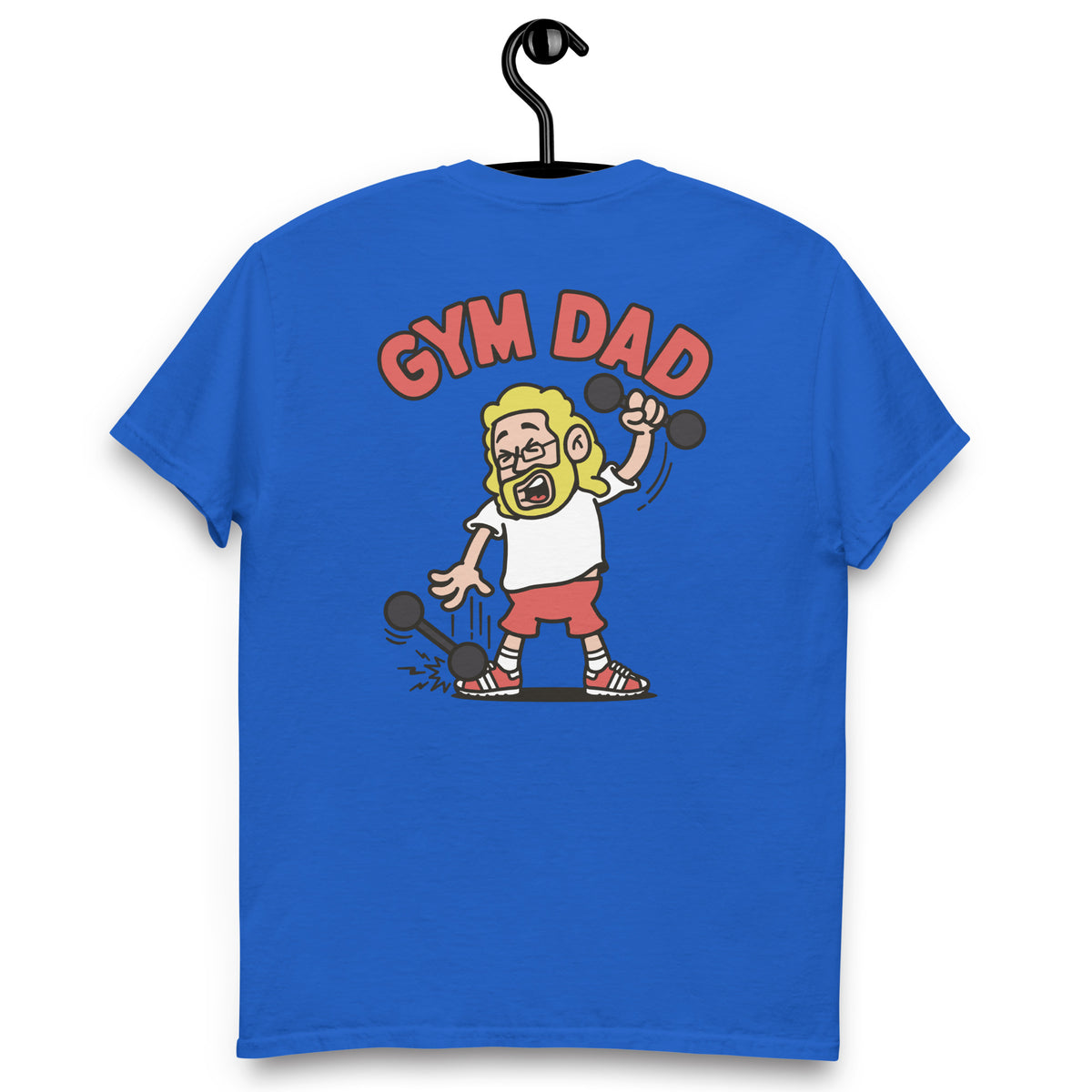 Gym Blond Hair Light Skin Tone Glasses Long Beard Dad T-Shirt