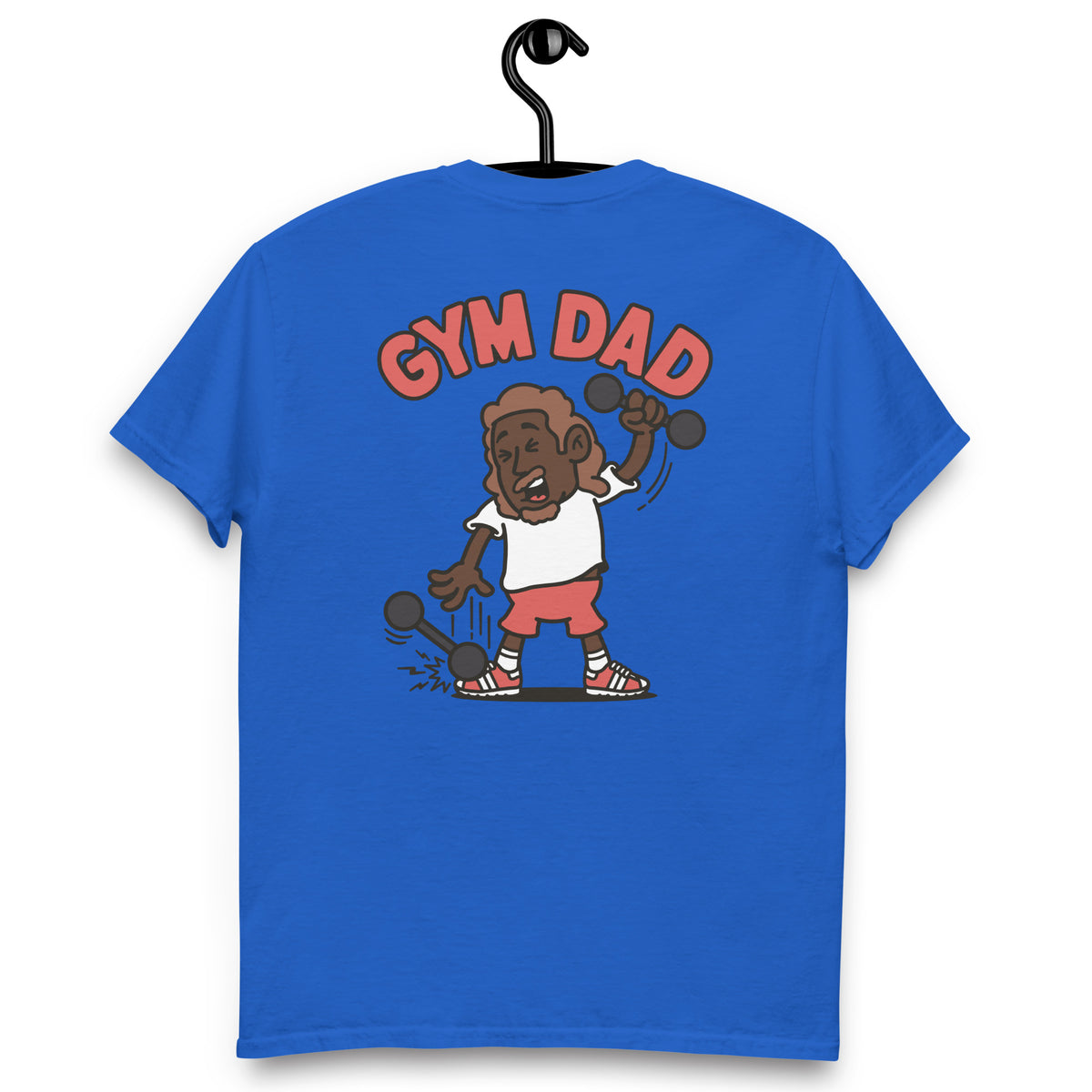 Gym Brown Hair Dark Skin Tone No-Glasses Long Moustache & Chin Beard Dad T-Shirt