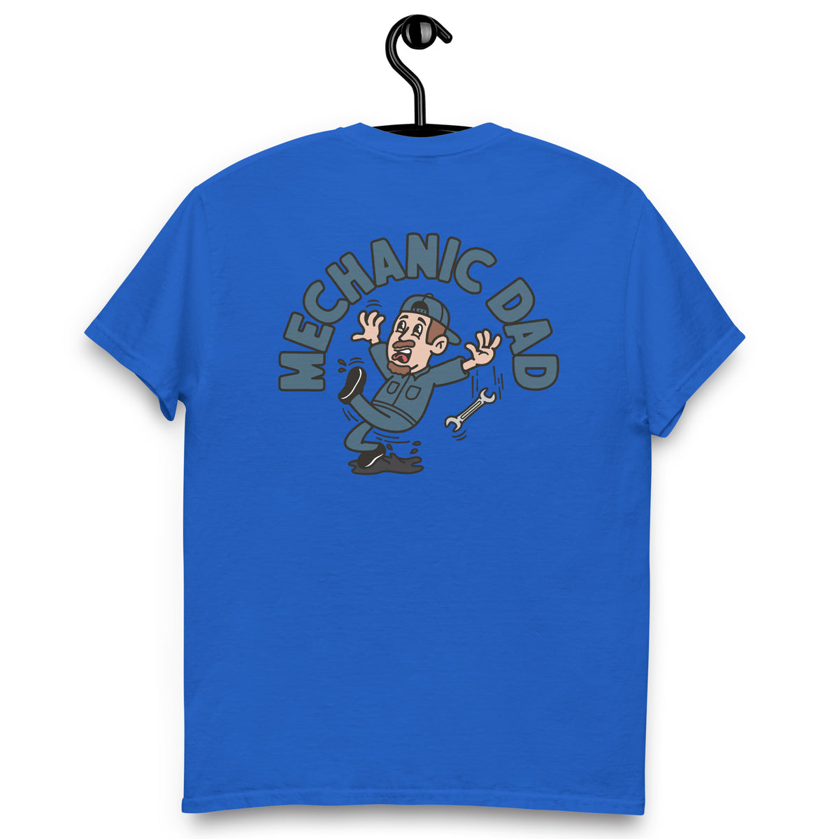 Mechanic Brown Hair Light Skin Tone No-Glasses Moustache & Chin Beard Dad T-Shirt