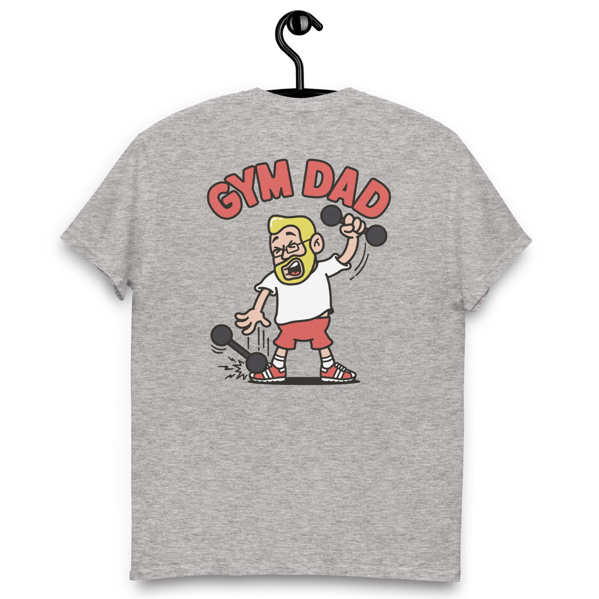 Gym Blond Hair Light Skin Tone Glasses Medium Beard Dad T-Shirt