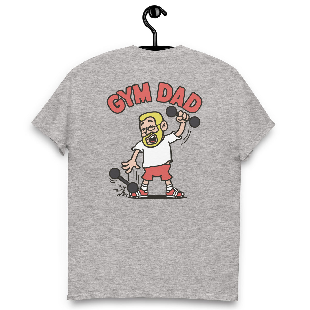 Gym Blond Hair Light Skin Tone Glasses Short Beard Dad T-Shirt
