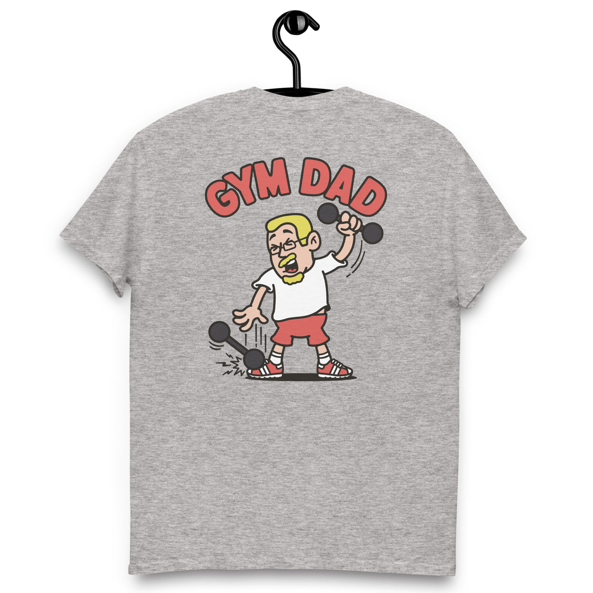 Gym Blond Hair Light Skin Tone Glasses Short Moustache & Chin Beard Dad T-Shirt