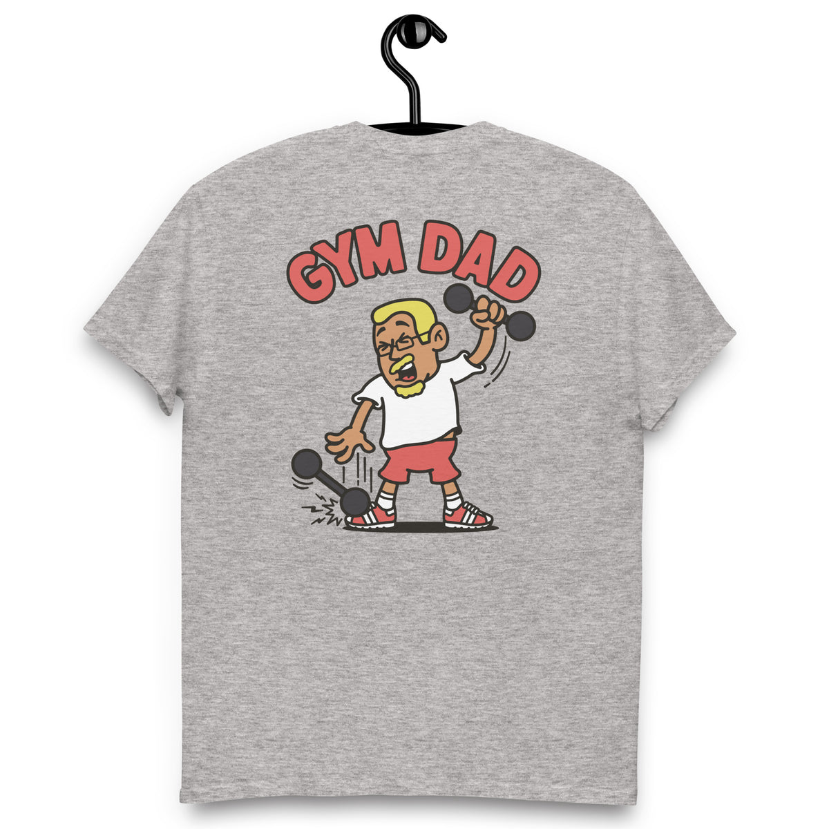 Gym Blond Hair Tan Skin Tone Glasses Short Moustache & Chin Beard Dad T-Shirt