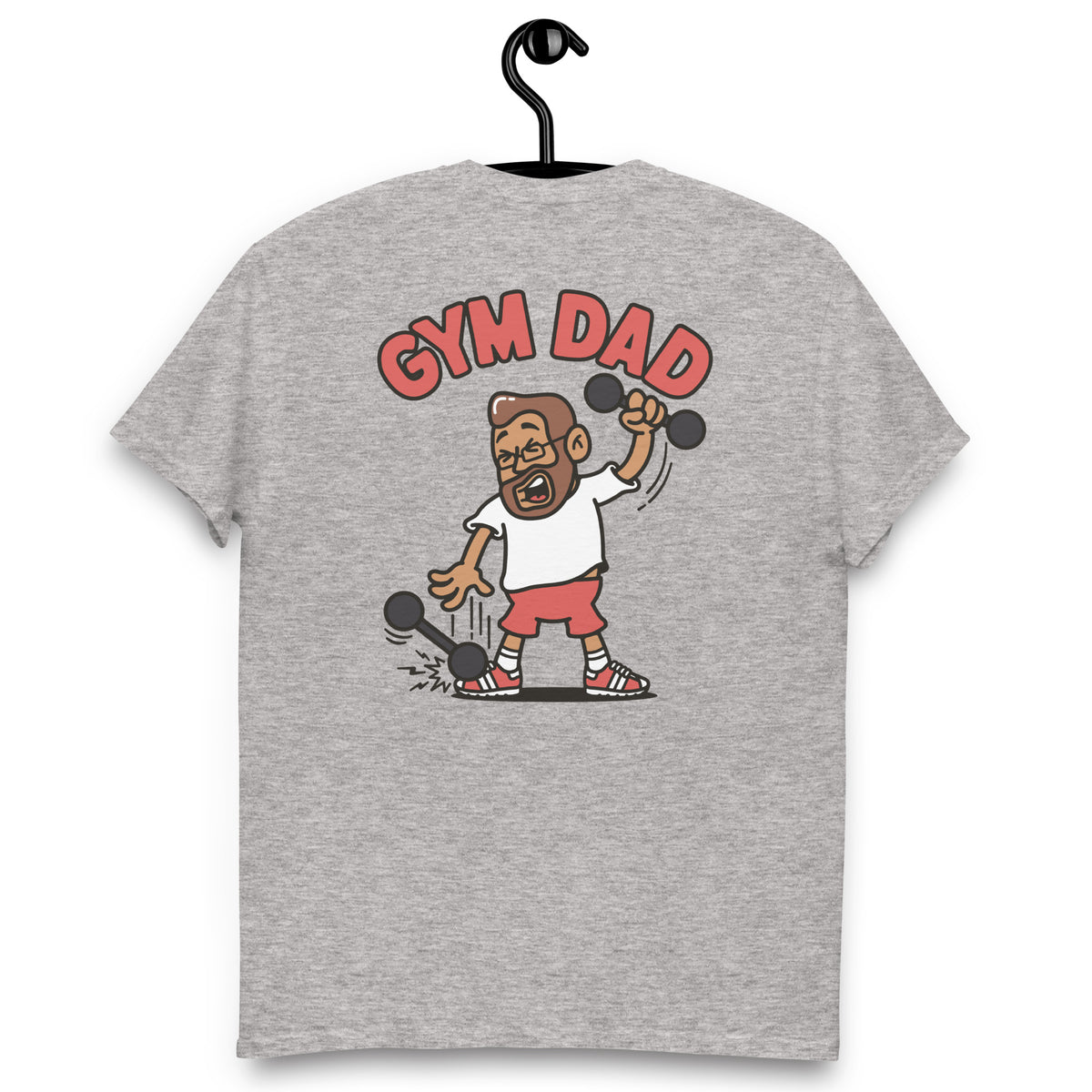 Gym Brown Hair Tan Skin Tone Glasses Medium Beard Dad T-Shirt