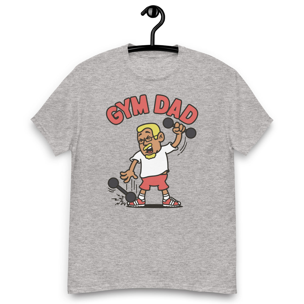 Gym Blond Hair Tan Skin Tone Glasses Short Moustache & Chin Beard Dad T-Shirt