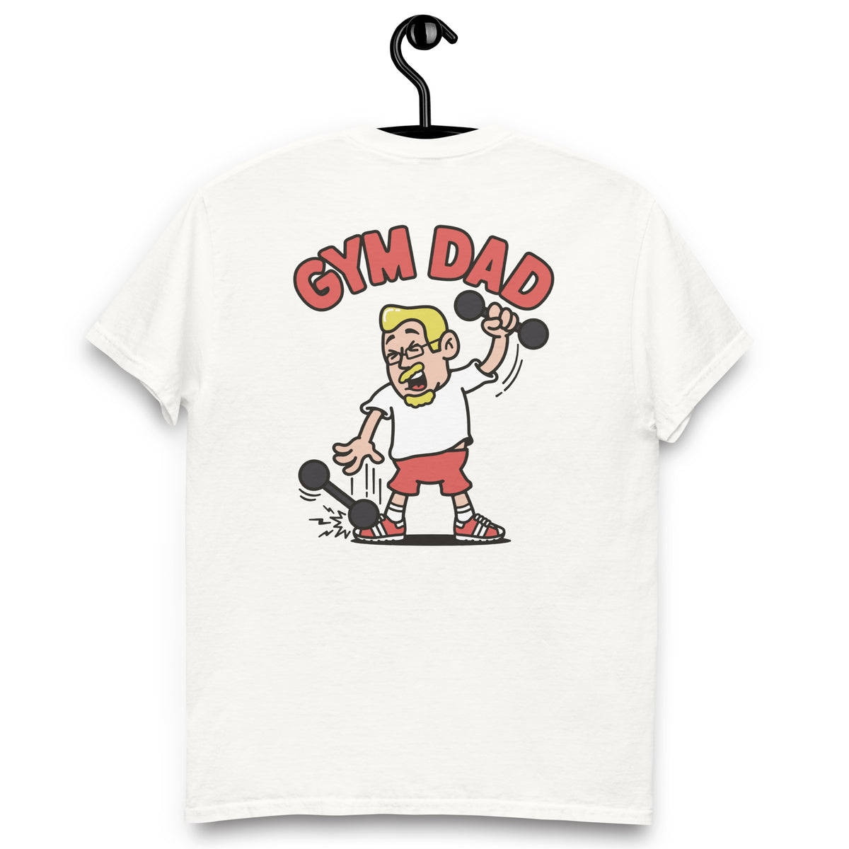 Gym Blond Hair Light Skin Tone Glasses Medium Moustache & Chin Beard Dad T-Shirt
