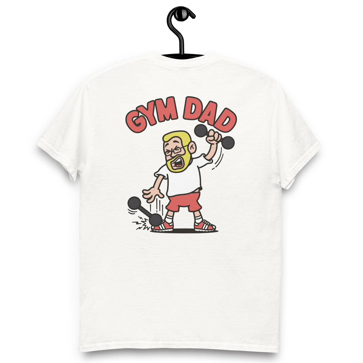 Gym Blond Hair Light Skin Tone Glasses Short Beard Dad T-Shirt