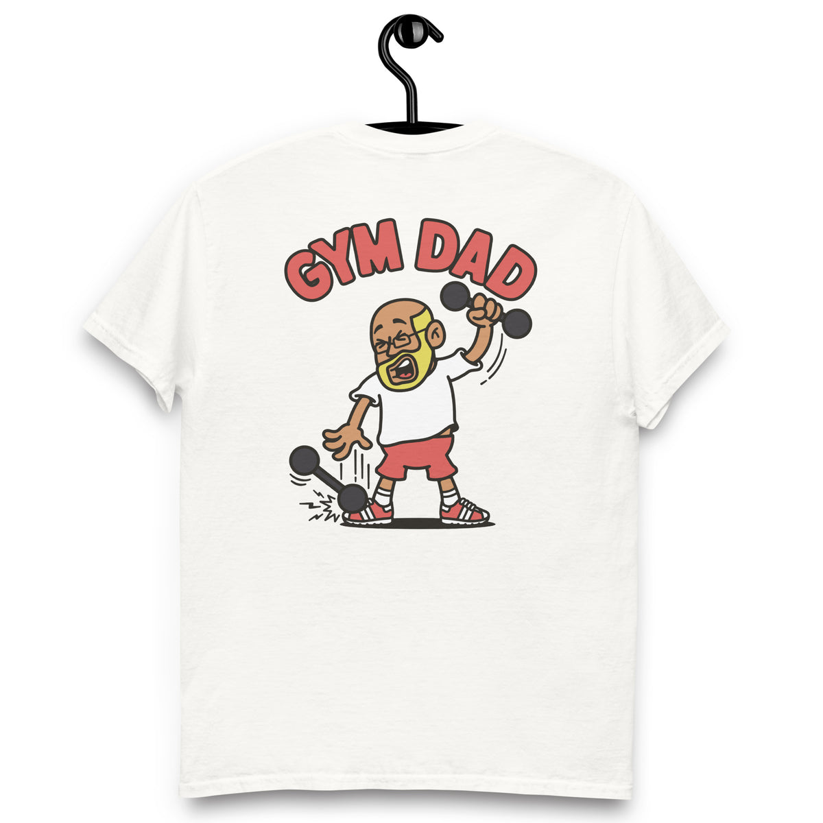 Gym Blond Hair Tan Skin Tone Glasses Bald Beard Dad T-Shirt