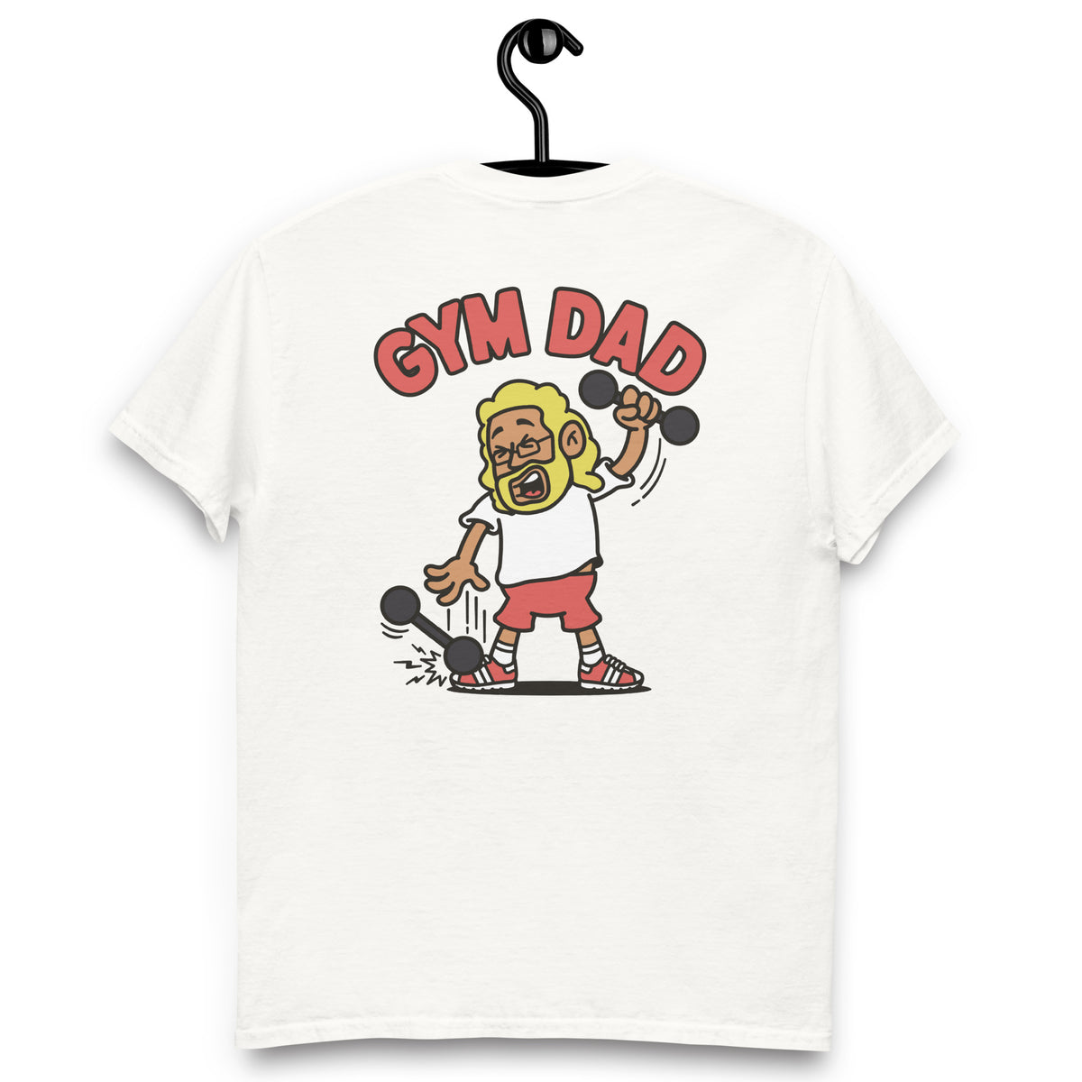 Gym Blond Hair Tan Skin Tone Glasses Long Beard Dad T-Shirt