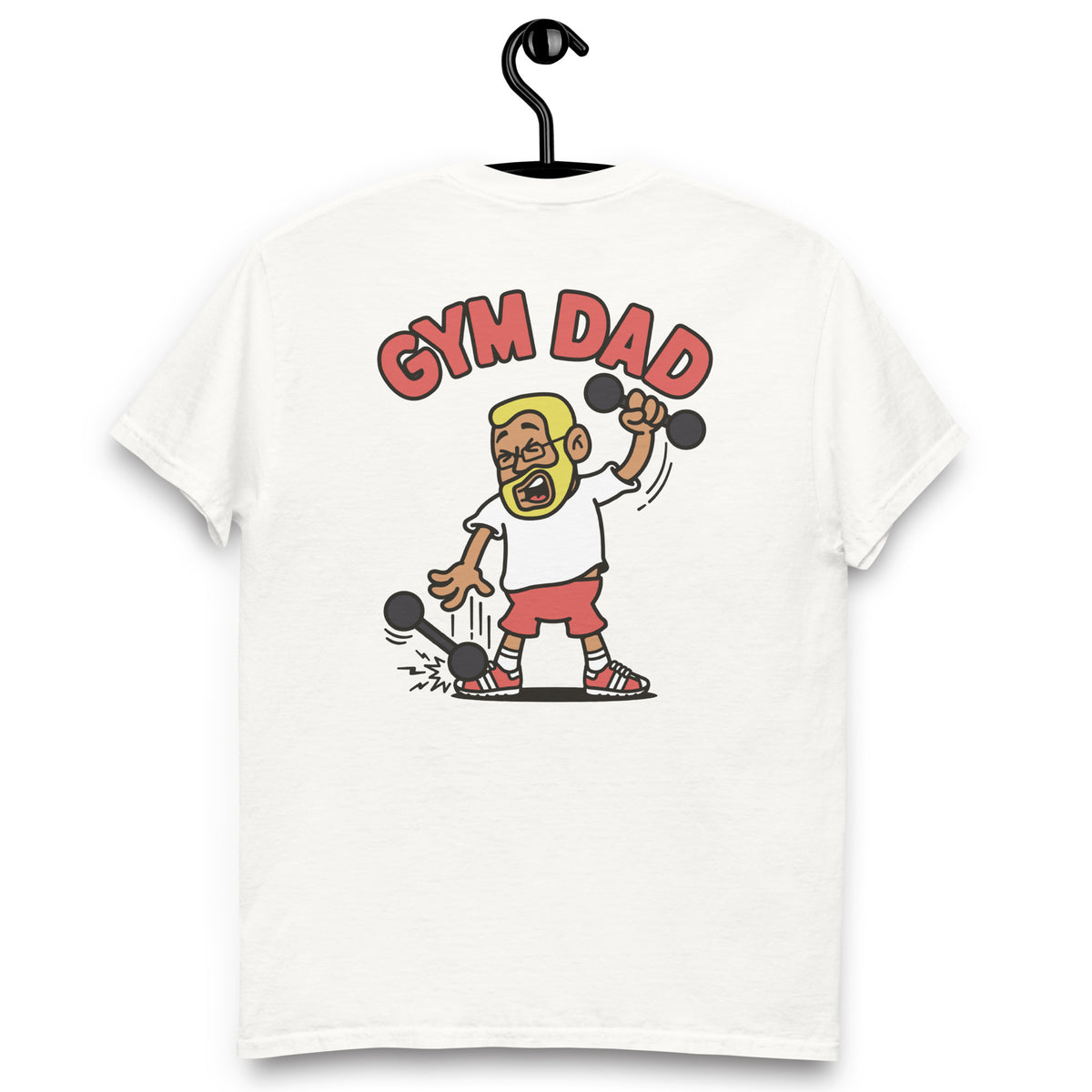 Gym Blond Hair Tan Skin Tone Glasses Short Beard Dad T-Shirt