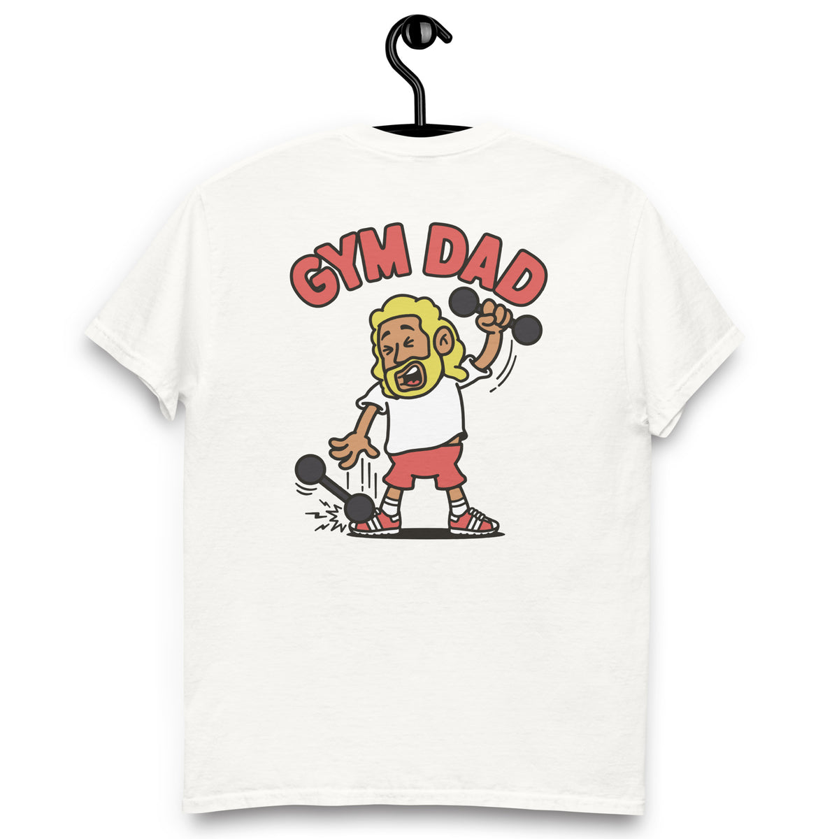 Gym Blond Hair Tan Skin Tone No-Glasses Long Beard Dad T-Shirt