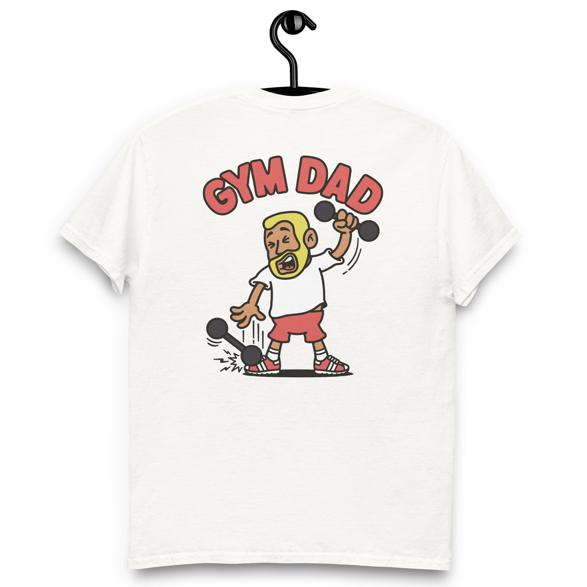 Gym Blond Hair Tan Skin Tone No-Glasses Short Beard Dad T-Shirt