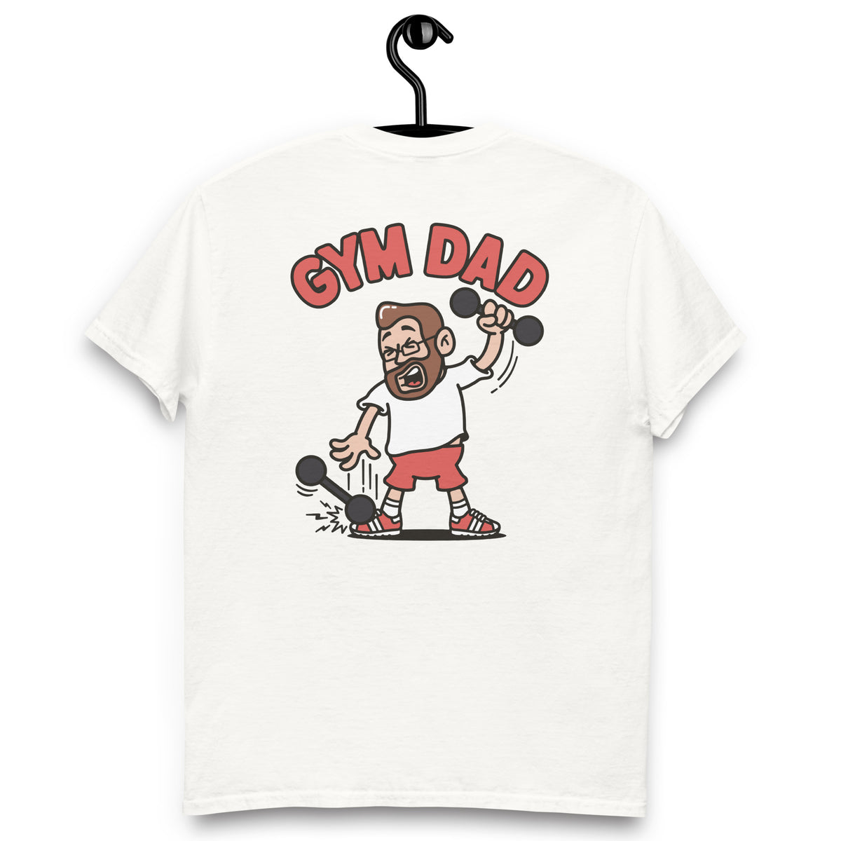 Gym Brown Hair Light Skin Tone Glasses Medium Beard Dad T-Shirt